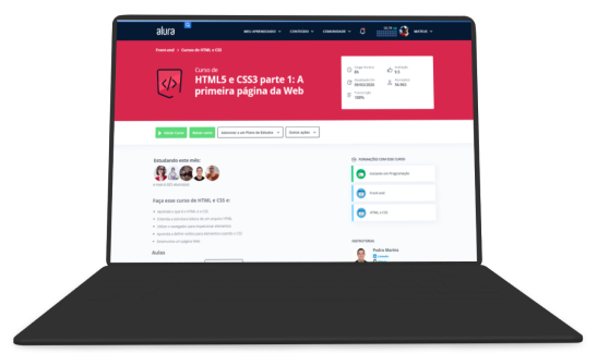 Tela do alura plus e do alura linguas